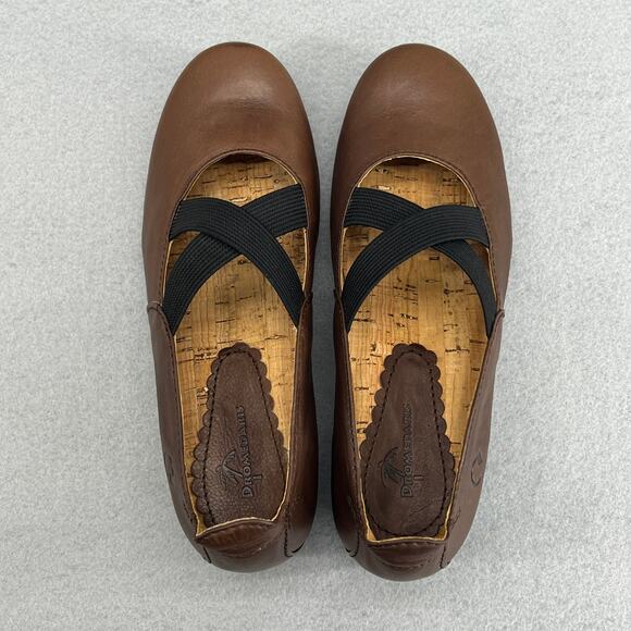 Dromedaris Tracy 2 Leather Mary Jane Low Block Heel Shoe-Brown-Women Size 37-NEW - Picture 8 of 14